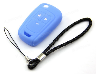 Blue Remote Silicone Case Cover For Chevrolet Cruze Equinox Flip Key 3 Buttons C