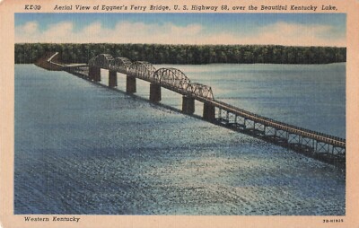 Postcard Aerial View of Eggner's Ferry Bridge - Kentucky Lake VTG ME5.
