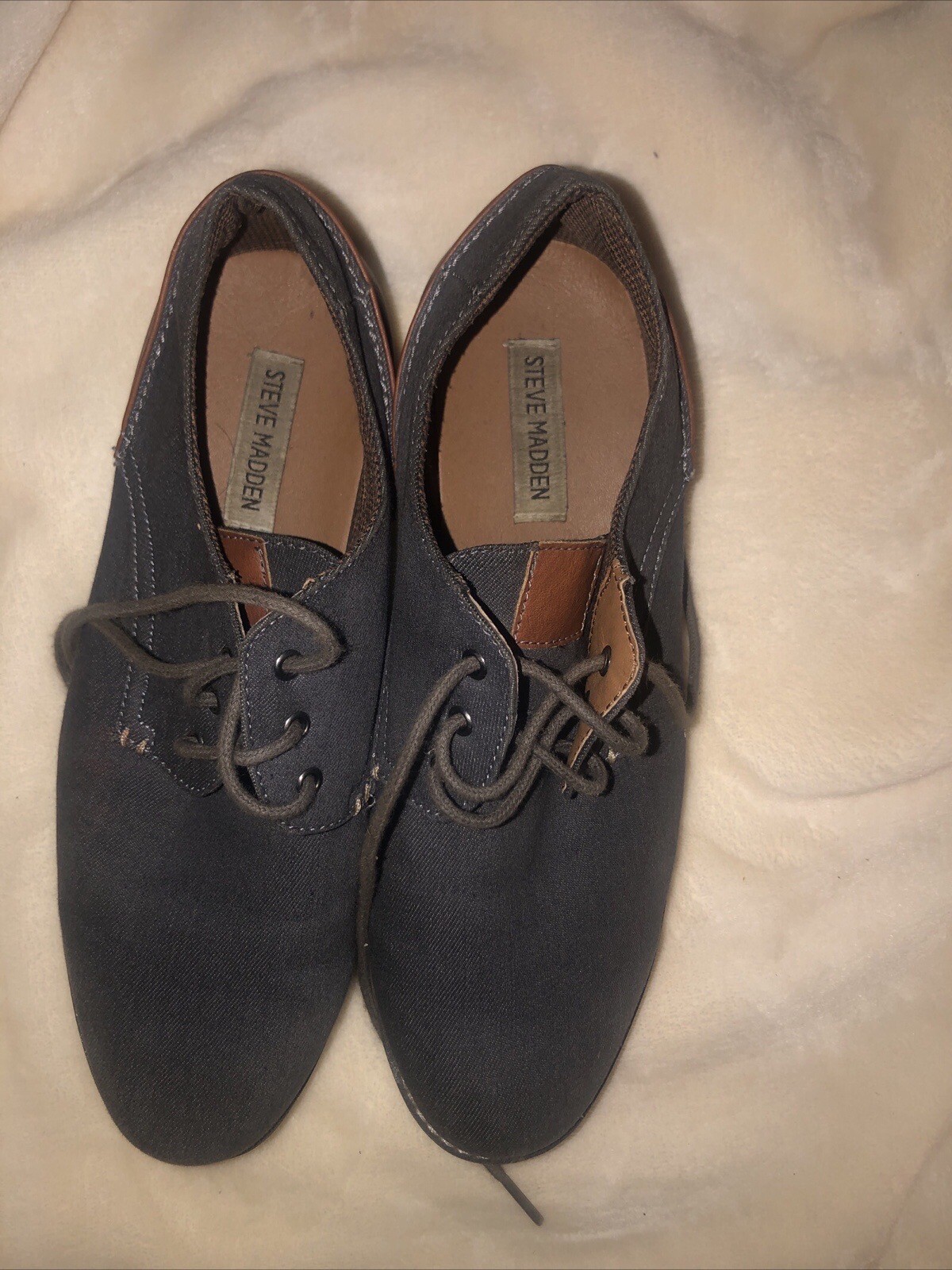 SAOLA Scarpe eleganti Steve Madden adolescenti 7 Oxford denim grigio stringate casual punta tonda