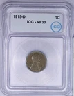 1915-D Lincoln Cent 1C ICG VF30