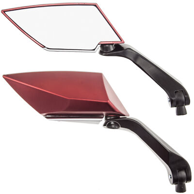 Set Left Right Red Universal 8mm 10mm Hand Side Vector Rear View Mirror Front