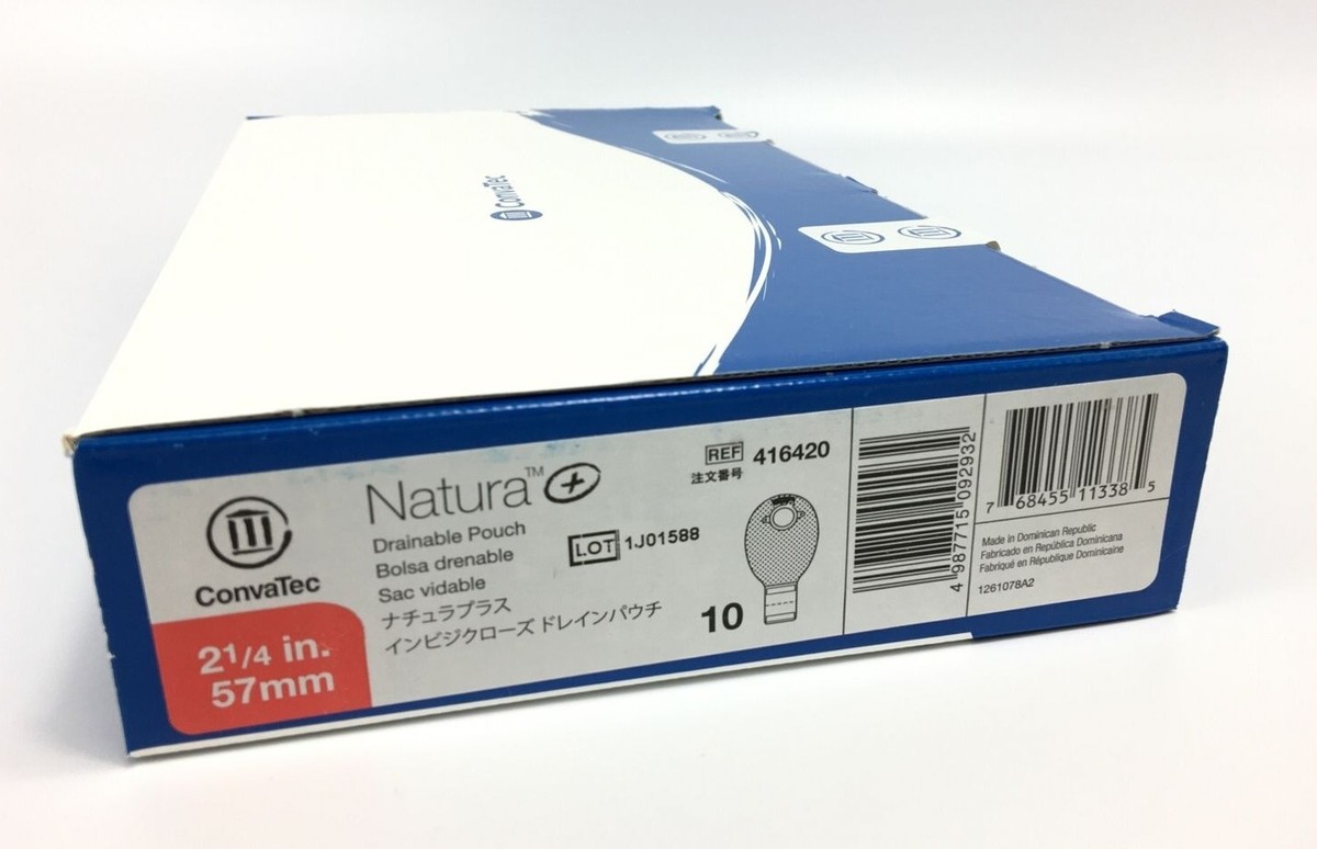 10 ConvaTec 416420 Natura™+ Drainable Ostomy Pouches 2¼