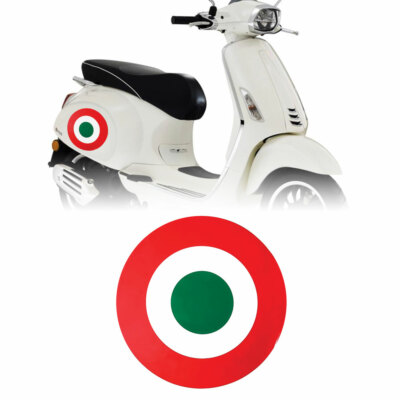 Adesivi Coccarda Tricolore Italia per Vespa Piaggio, Diametro 20