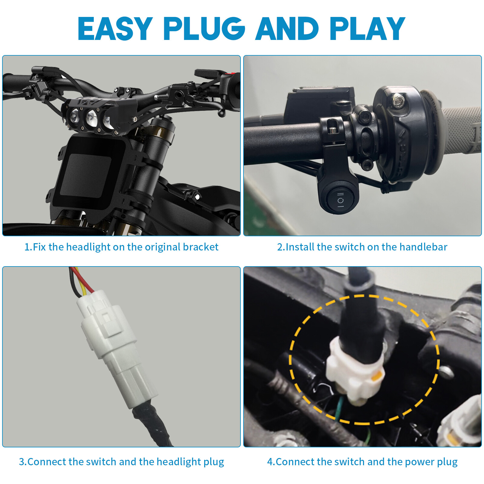 Warp 9 Headlight Big Light Kit Surron, Talaria, 79 Bike, E-Ride Pro – Titanium Surron Warp 9 Headlight Big Light Kit Surron, Talaria, 79 Bike, E-Ride Pro – Titanium Surron