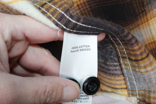 LL Bean Men's Signature 1933 Chamois Cloth Shirt Slim Fit Pattern Golden Cider L - Picture 9 of 12