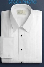 Neil Allyn For Women Tuxedo Shirt Size 10 Pleated Front Button Long Sleeve New