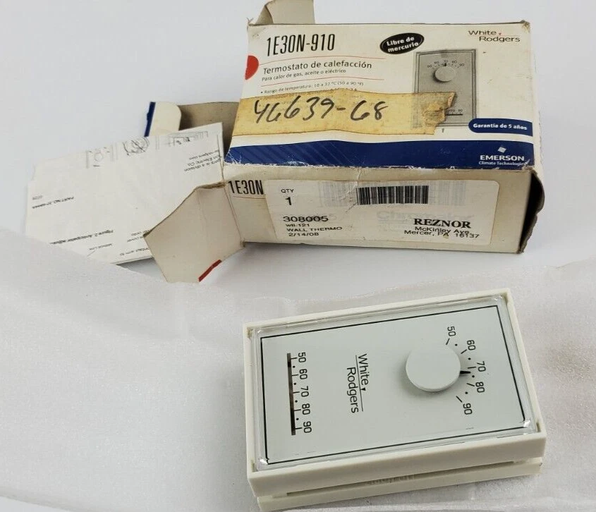 Emerson 1E30n-910 Standard Mechanical Thermostats, 1 H 0 C, Hardwired,  24Vac | eBay