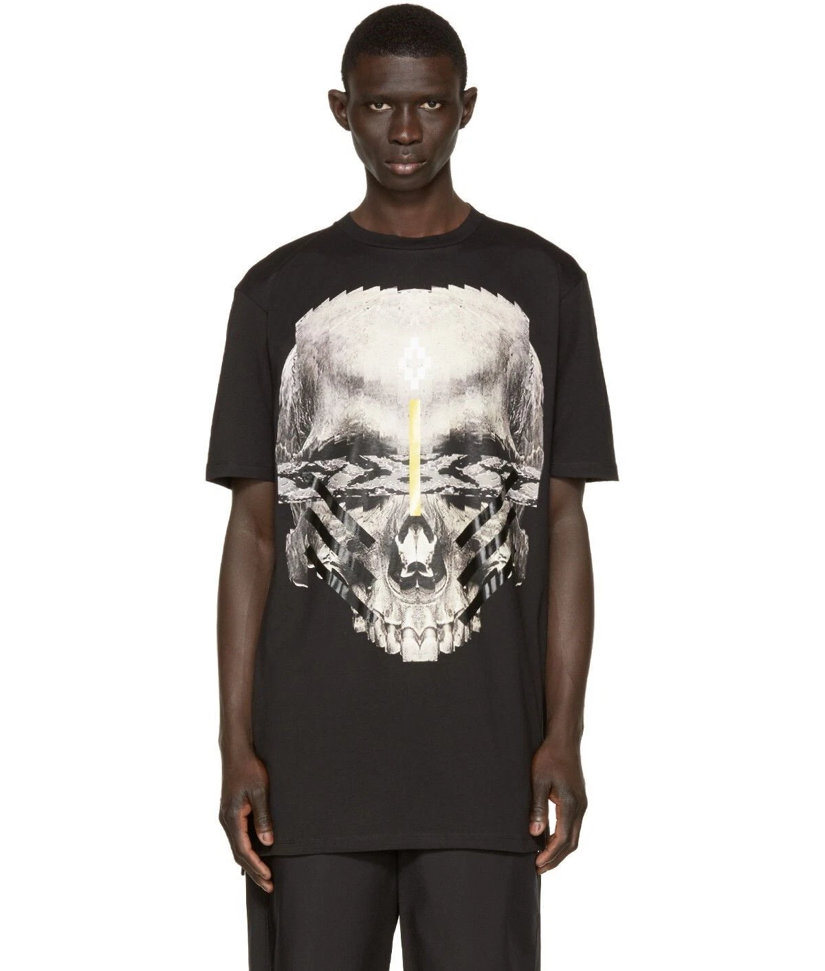 T shirt lunga Marcelo Burlon Milano lusso nera stampa teschio taglia S made in EU