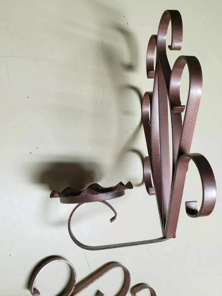 2pc Decorative 12" Gold Color Metal Hanging Pillar Candle Holders Heavy - Image 4 of 4