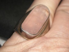 vintage sterling silver ring handmade quartz gem inclusions 8.75 15/16X1/2 16.6g
