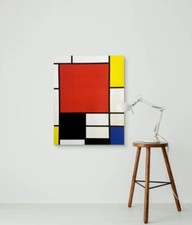 Grande Quadro Moderno Stile Mondrian Dipinto A Mano Tela Astratto Studio Soggior