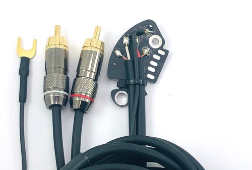 Technics Sl 1200 MK2 Cable Rca Phono 1,3 MT Fused With PCB Black With Cable Mass - Picture 1 of 21