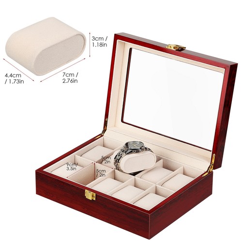 Caja de Reloj Estuche Organizador Relojes Soporte Joyería Almacenamiento Superior Vidrio Exhibición Regalo - Imagen 28 de 93