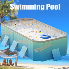 3M Family Rectangular Above Ground Swimming Pool Foldable Swimming Pool For Kids