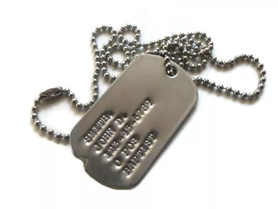 Military issue top dog tags