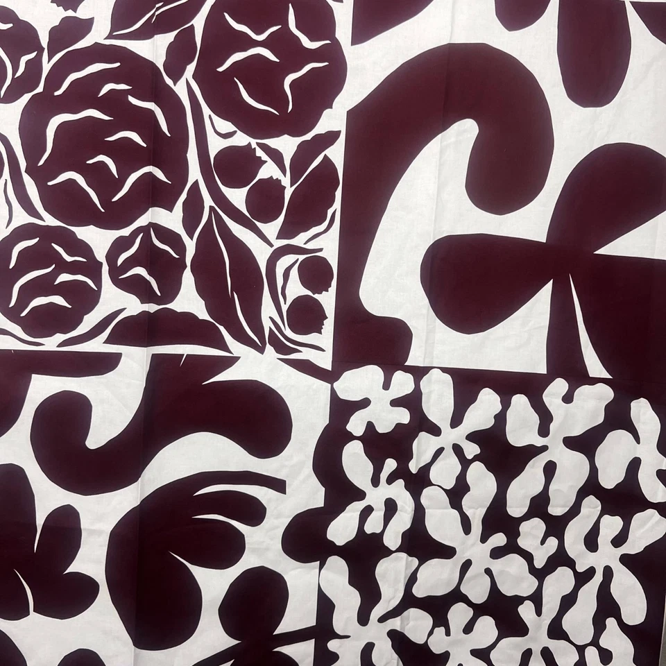 Marimekko Ruudut Ciruela Floral Patchwork 100% Algodón Tela Scandi Pop Art Costura Foto 3 de 4