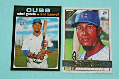 ROBEL GARCIA LOT OF 2 RC 2020 HERITAGE HI NUMBER #568 GALLERY #76 CHICAGO CUBS