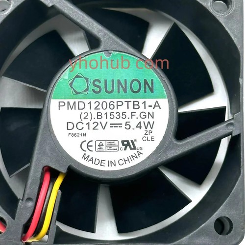 SUNON PMD1206PTB1-A (2).B1535.F.GN DC 12V 5,4W 60x60x25mm Wentylator chłodzący serwera - Zdjęcie 3 z 4