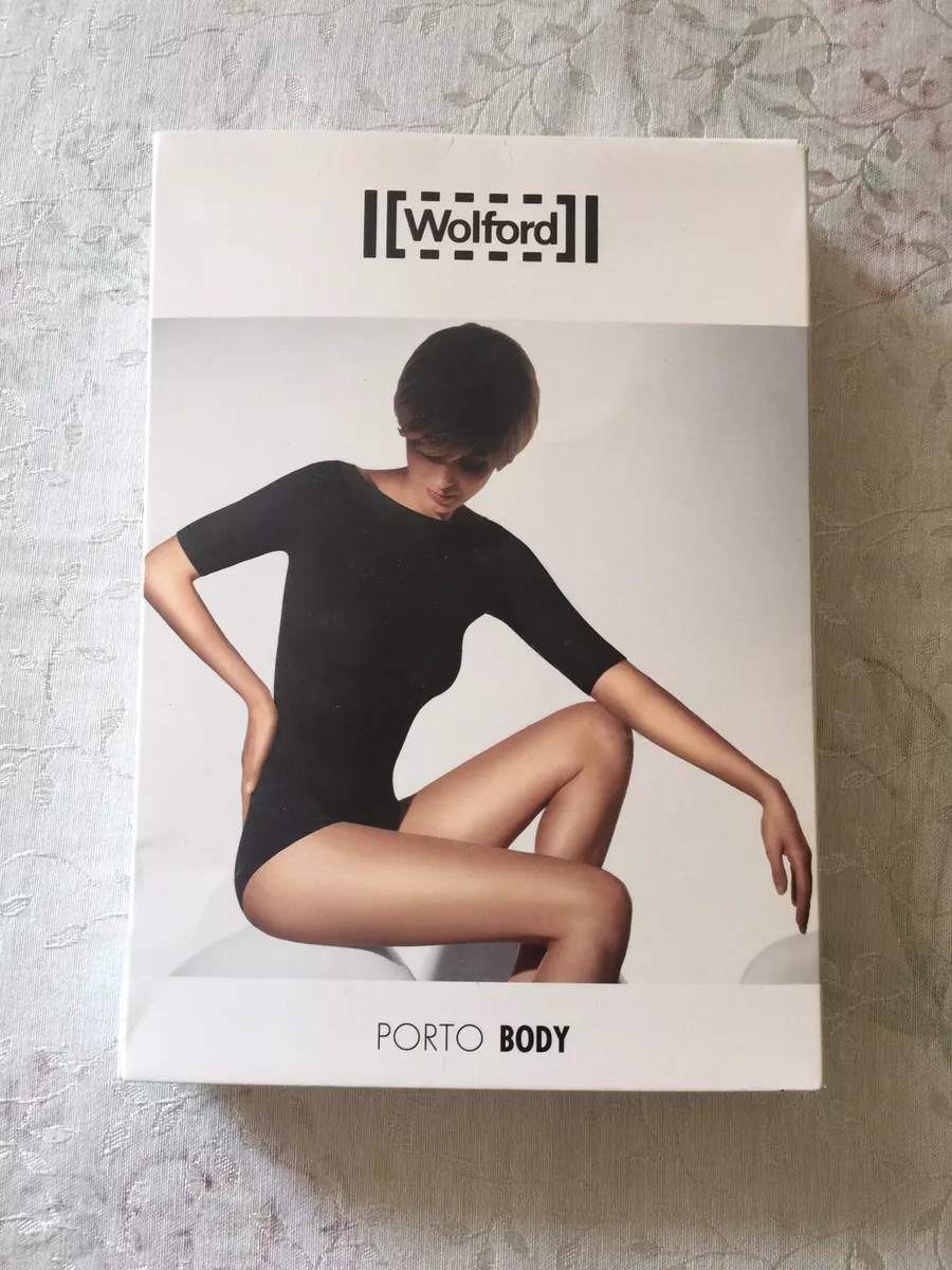 NWT Wolford Porto Body Cotton Velvet Bodysuit Top L Large White 75518