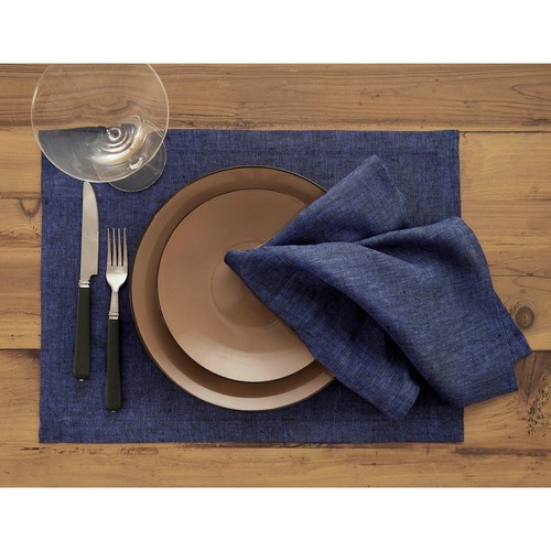 Solino Home Linen Dinner Napkins Set of 4 for Summer Solid Athena 20 x 20 Square - Picture 36 of 89