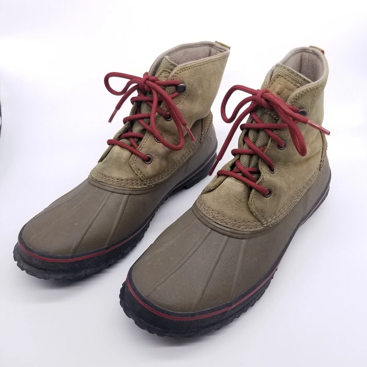 UGG Zetik Men s 11 Duck Boots Brown Taupe Lace Up Leather Rubber