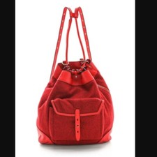 Rag & Bone Grayson Backpack Wool Red Leather Designer Bag