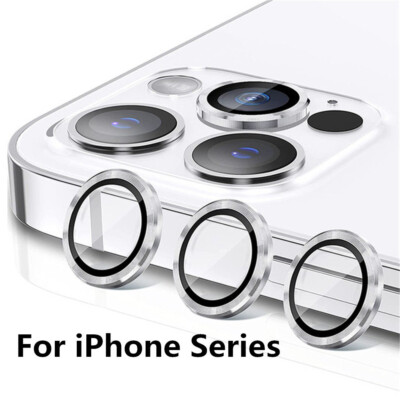 9H Tempered Glass Screen Protector Cover Film Metal Ring For iphone 17 16 15 14
