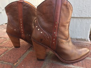 brown studded booties