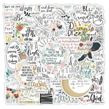 50 Pack of Bible Quote Stickers for Laptop/Water Bottle/Phone Case