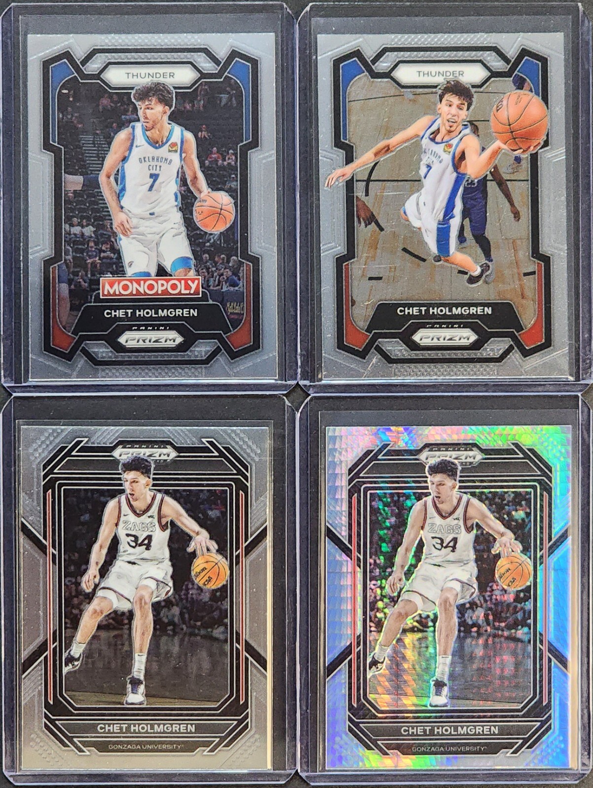 $5 4-Card Lot ⭐️ CHET HOLMGREN ⭐️ Prizm/Draft Picks/Monopoly - OKC THUNDER