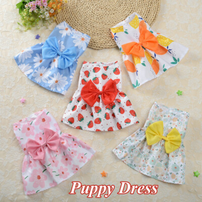 Floral Dog Dress Pet Cat Bow Princess Dress Dog Skirt Summer Puppy Costume - | eBay Floral Dog Dress Pet Cat Bow Princess Dress Dog Skirt Summer Puppy Costume - | eBay