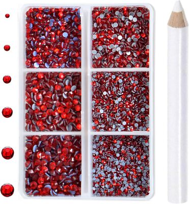 8000pcs Hotfix Rhinestones FlatbackRhinestones for Crafts Clothes Mixed 6 Siz...