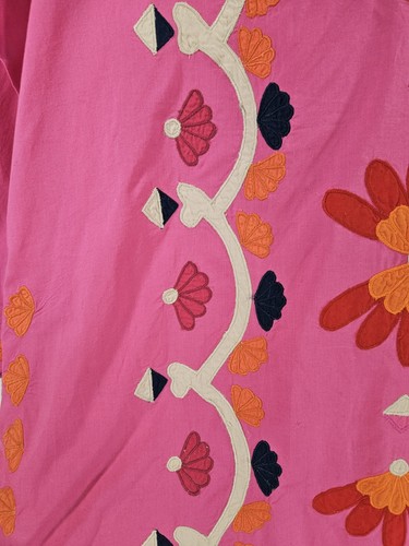 Frances Valentine Small Dress Pink Goldie Tunic Kaftan Midi Tunic Cotton $298. - Picture 6 of 12