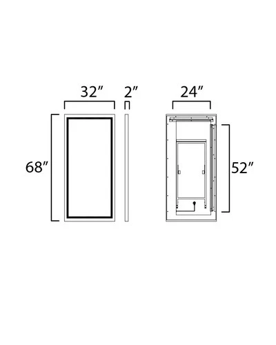 ET2 E42057 Sawyer 32"W x 68"H Rectangular Flat Framed Accent - Wood - Picture 2 of 4