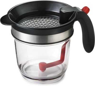 Cuisipro Fat Separator with Bottom Release, Plastic, 4 Cup Strainer with Handle,
