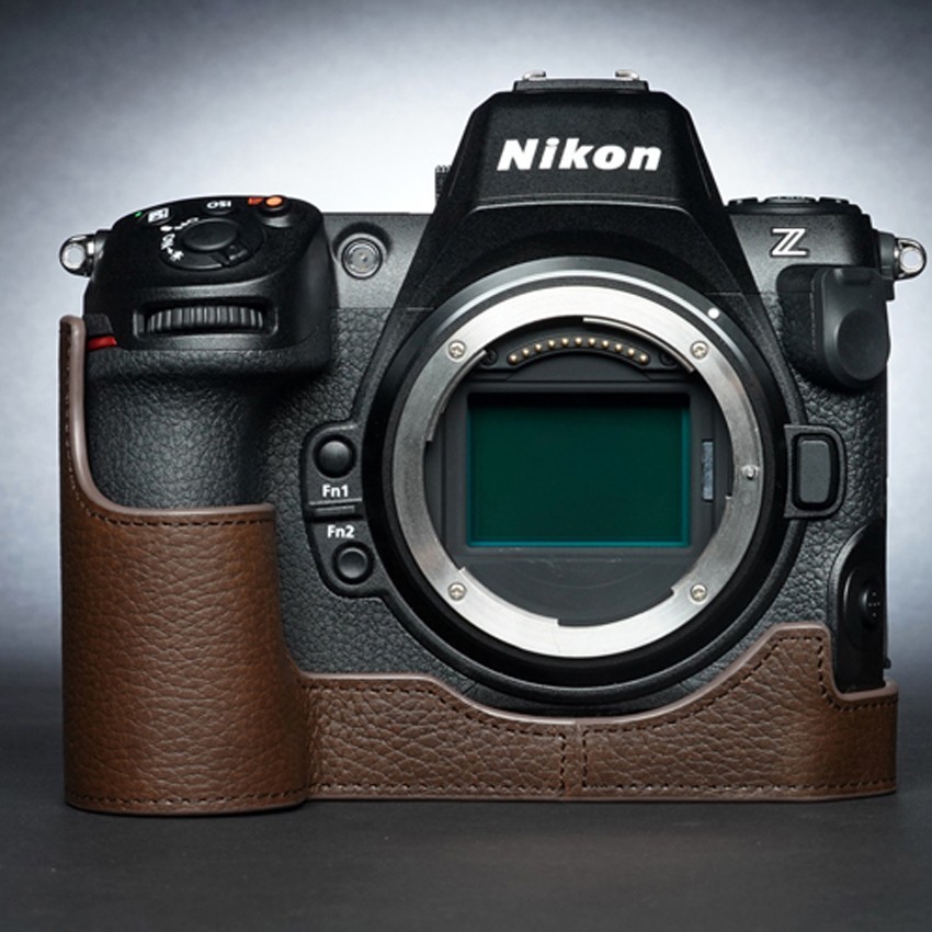 Handmade Real Leather Camera Half Cover Case Protective Base Bag For Nikon Z8