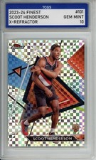 2023-24 TOPPS FINEST X-REFRACTOR SCOOT HENDERSON ROOKIE RC TCGS GEM MINT 10