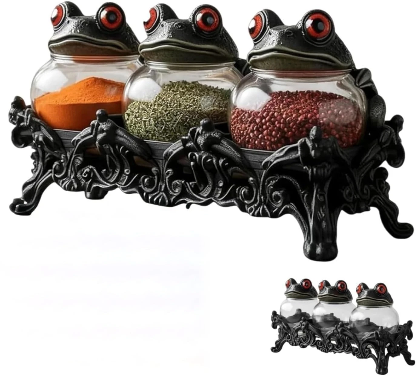 3 Pcs Frog Jars With Base For Spice & Apothecary，Handcrafted Vintage Glass Ja...
Opens in a new wind