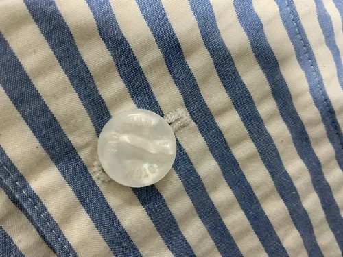 FACTOTUM HOMME M.I.Japan SZ 48 All White Cotton W/ Blue Striped Men’s Jacket PEC image 3