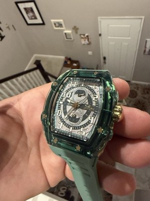    NEW!!! Invicta Racing CYCLONE Men's PODIUM WATCH - 48.5mm, Green Gold 48710