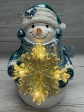NIB LED Snowman Night Light Holiday Decor Snowflake Lights Up Christmas Winter