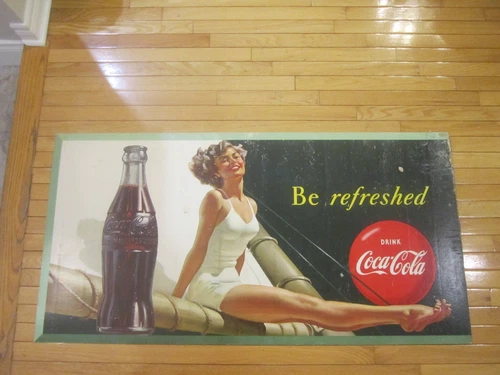 Vintage Original 1949  Coca Cola Coke  "BE REFRESHED" Cardboard Sign