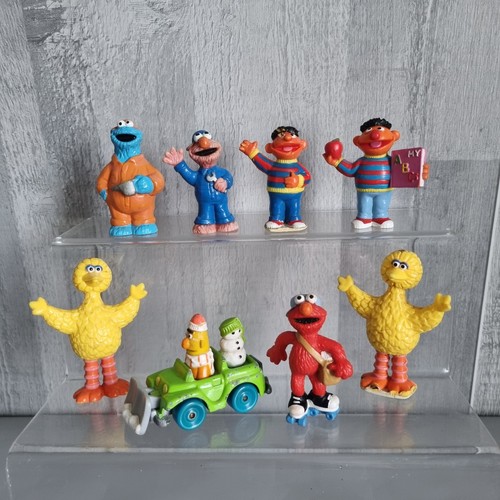 Vintage 80s Sesame Street Figures x8 Illco JHP Big Bird, Ernie, Elmo, Snowplough