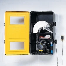 Allegro Industries 29369 Respirator Storage Cabinet,Black/Yellow