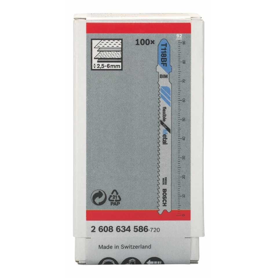 Bosch 100x Stichsägeblatt T 118 BF Flexible for Metal 2608634586 - Neu - Bild 2 von 2