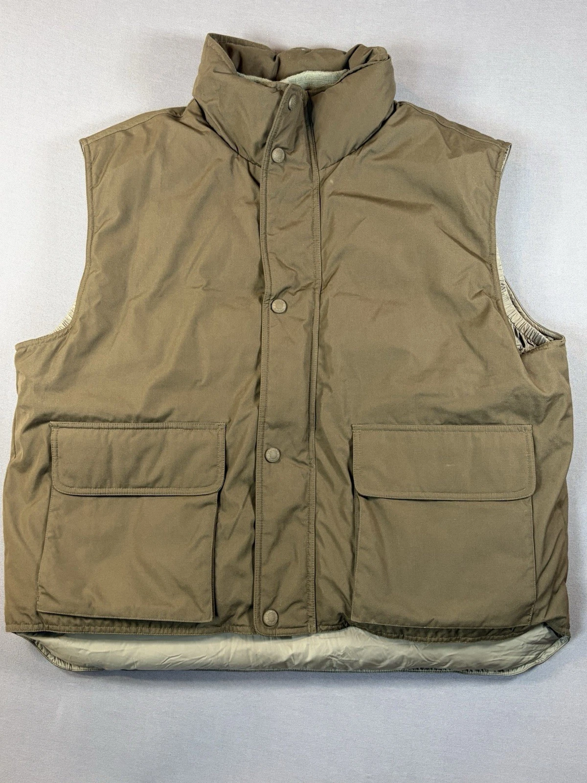 Cabela Goose Down Vest XL Brown Puffer Premier Northern Outdoor Hunting Workwear
