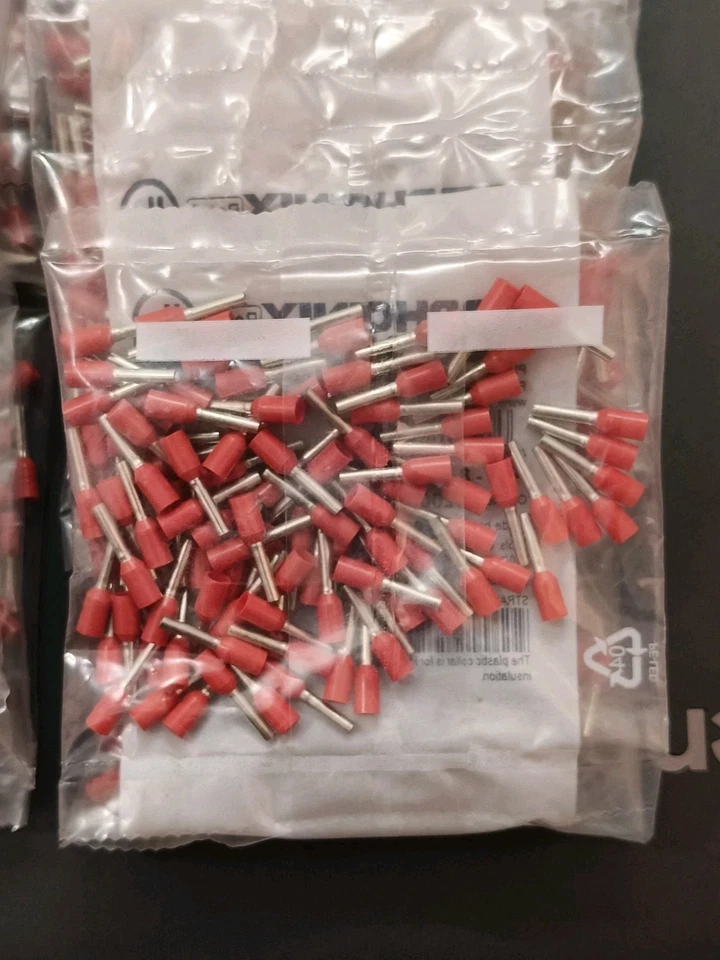 100 pcs Phoenix Contact 3200030 Wire End Ferrules AI 1-8 RD RED - Image 2 of 4