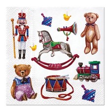 Decoupage Napkins – Vintage Christmas Toys – 2pcs Luncheon – Free Ship