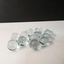 12 Vtg Clear Glass with Bubbles Marbles 9/16" diameter