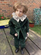 Thelma Resch Porcelain Doll Vintage Green Velvet Suit